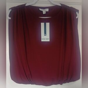Nine West Pinot Noir Knit Top NWT